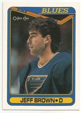JEFF BROWN 1990-91 O-PEE-CHEE CARD CARD MINT CONDITION ST. LOUIS BLUES 