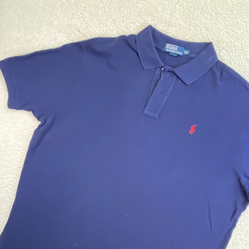 Polo Ralph Lauren Polo Shirt Youth 2XL Navy Blue Red Pony Short Sleeve Preppy