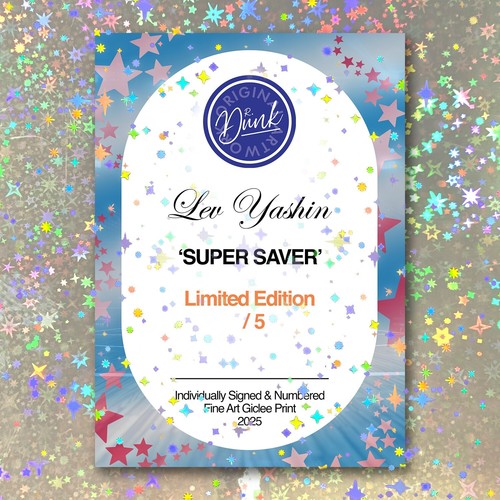 Lev Yashin Holographic Super Saver Sketch Card Limited 1/5 Dr. Dunk Signed Art - Imagen 2 de 2