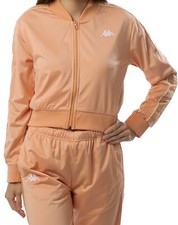 Kappa Women 222 Banda Osbar Track Cropped Jacket Peach White Pink Blush Size S