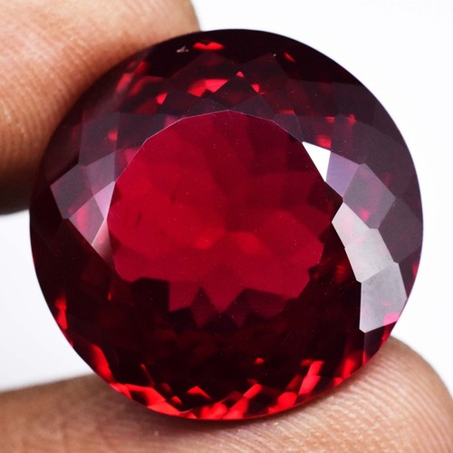 34ct 19x19mm Round Natural Red Pyrope Garnet Top Quality Gemstone, Mozambique - Picture 2 of 4