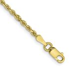 Quadruple Rope Chain Anklet; Lobster Clasp Real 10K Yellow Gold 2mm Diamond Cut
