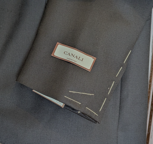 CANALI Classic Fit 100% Wool Suit, Solid Black, Model 13290, Size 38 R (48 EU) - Picture 6 of 10