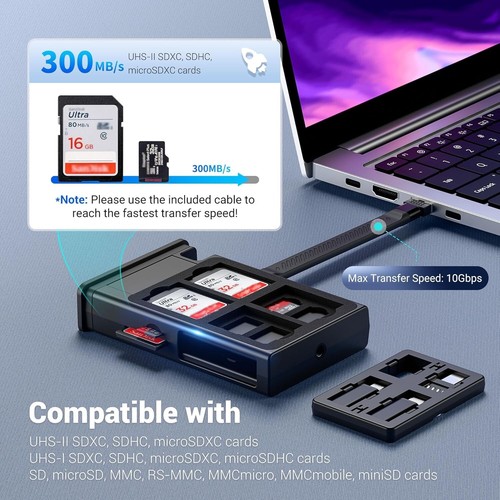 Compact USB-C 3-in-1 Adapter and Card Holder for Efficient Travel Data Transfer - Picture 5 of 11