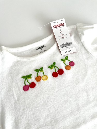 Vintage NWT Gymboree 2008 CHERRY BABY 3pc Summer Set Top, Shorts, Socks 5 - Picture 3 of 8