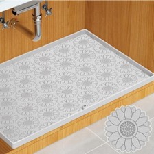 Under Sink Mat for Kitchen Waterproof, 34" x 22" Silicone Under Sink Liner
