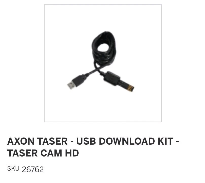 AXON TASER - KIT DE DESCARGA USB - TASER CAM HD Foto 2 de 3