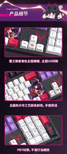 Official Honkai Impact 3 Raiden Mei Herrscher of Thunder RGB Mechanical Keyboard - Picture 5 of 14