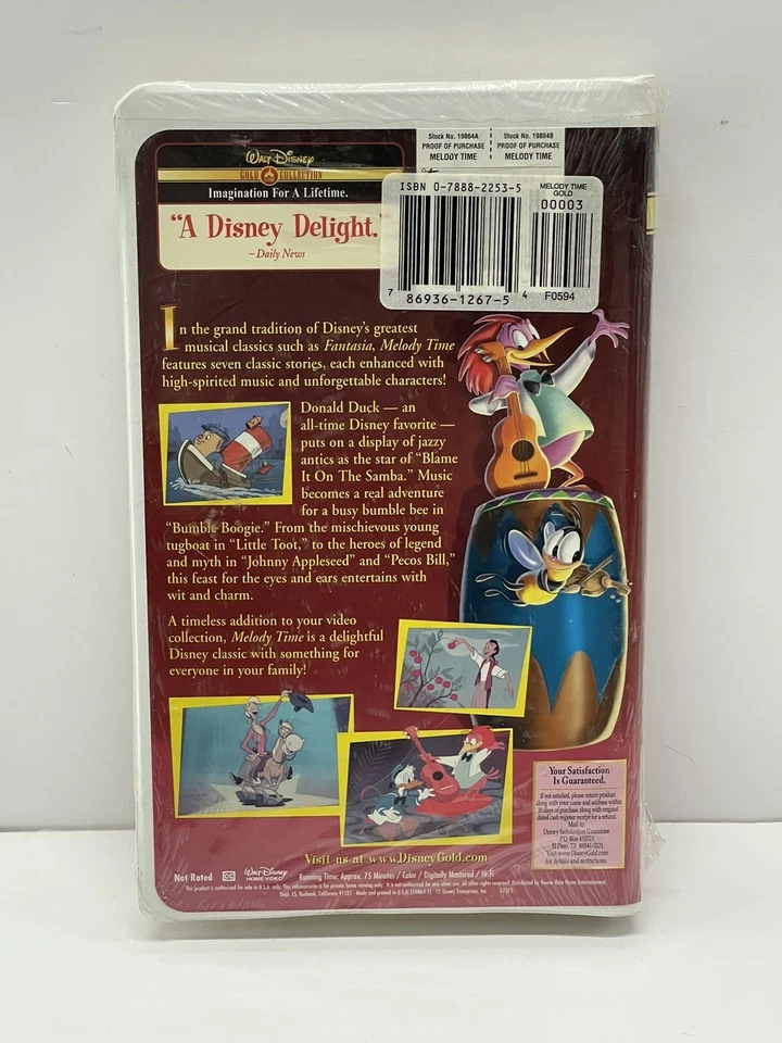 Melody Time VHS (1998) Gold Collection Edition NEW SEALED Clamshell Disney - Image 2 of 4