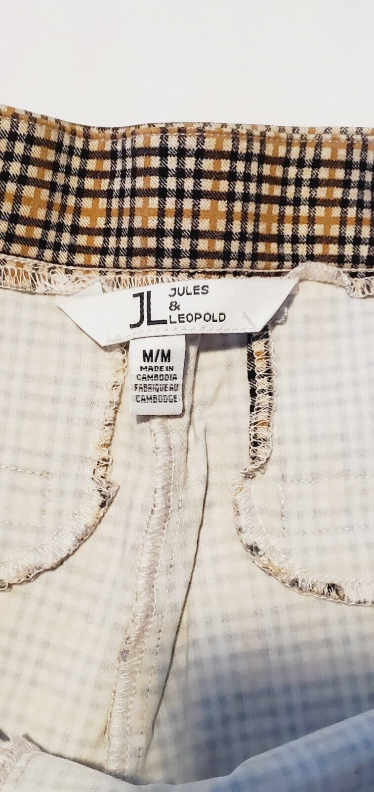 Jules & Leopold Pants Womens M Brown & Black Plai… - image 4
