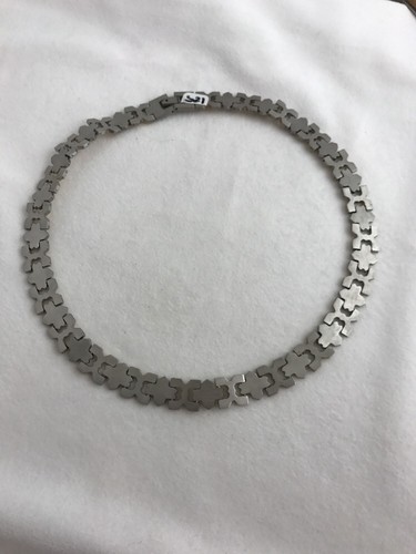 Collana maglia lucida bicolore in acciaio inox 1/2" x 18" - Foto 5 di 9