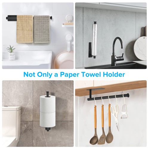 Under Cabinet Paper Towel Holder for Kitchen Wall Mount Paper Roll - Picture 6 of 9