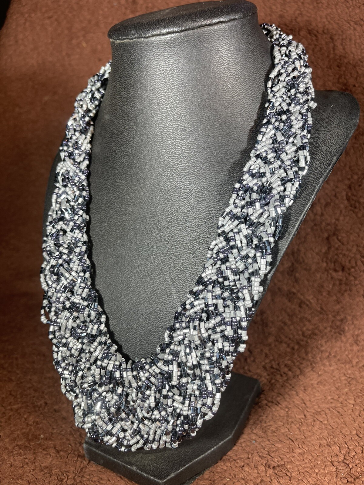 Vintage Statement Braided Seed Bead Multi Strand … - image 2