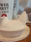 Vintage Chicken In Nest Westmoreland Milk Glass With Sticker About 4 1/2 In High
