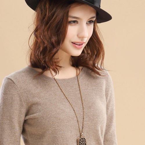 Women's Autumn Winter Knitted Cashmere Long Sleeve Jumper Pullover Sweater