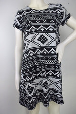 Kimchi Blue Urban Outfitters Aztec Print Swing Dress Womens S Black White