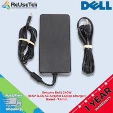 Genuine Dell | 240W | 19.5V 12.3A AC Adapter Laptop Charger | Barrel - 7.4mm