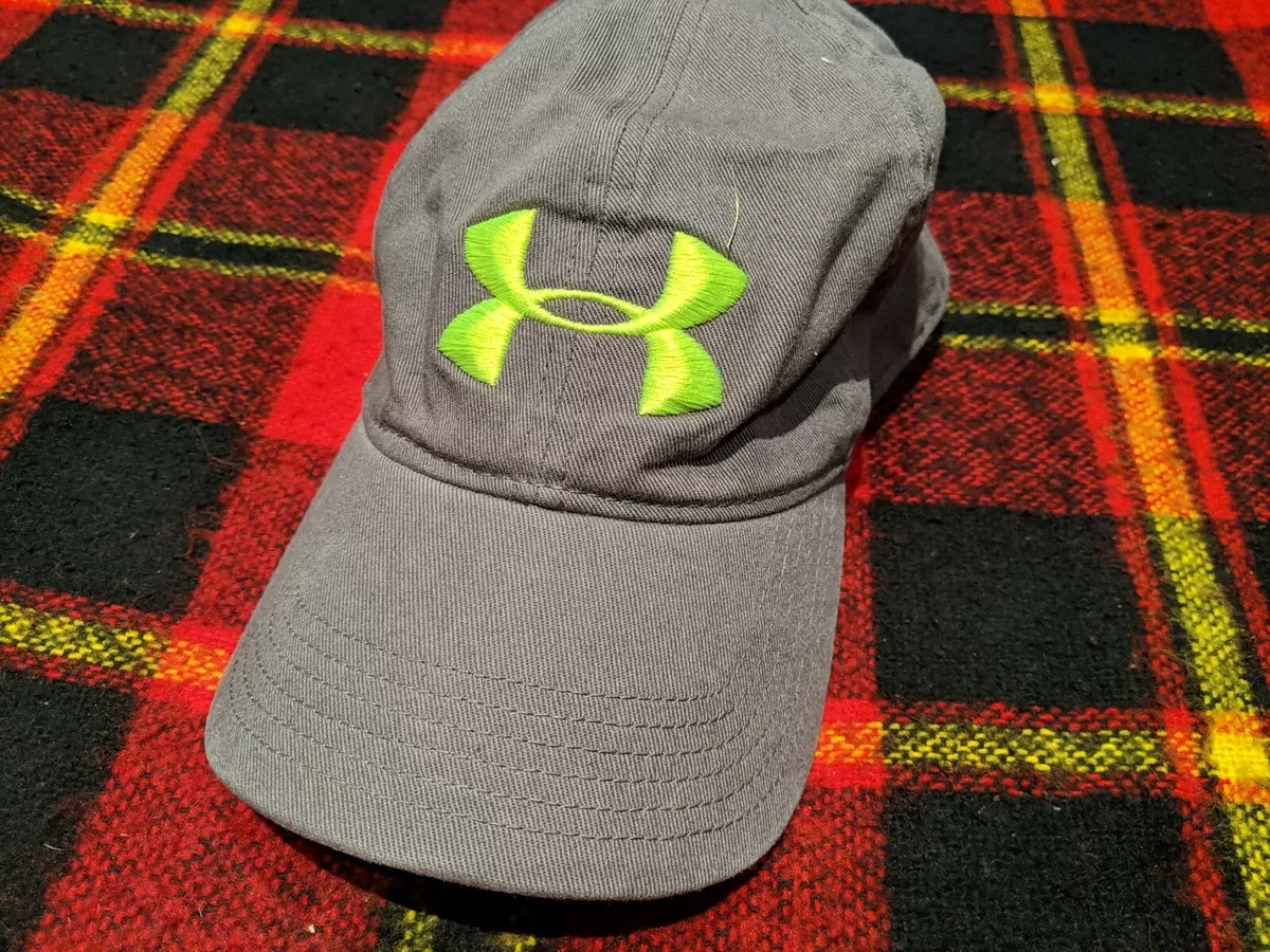 Unisex Fashion Embroidered UA Under Armour Logo Baseball Cap Hat Grey Neon  Green