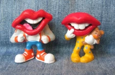 2 Tang Figures Applause General Foods Big Mouth Lips Toys Vintage 1989 THK5