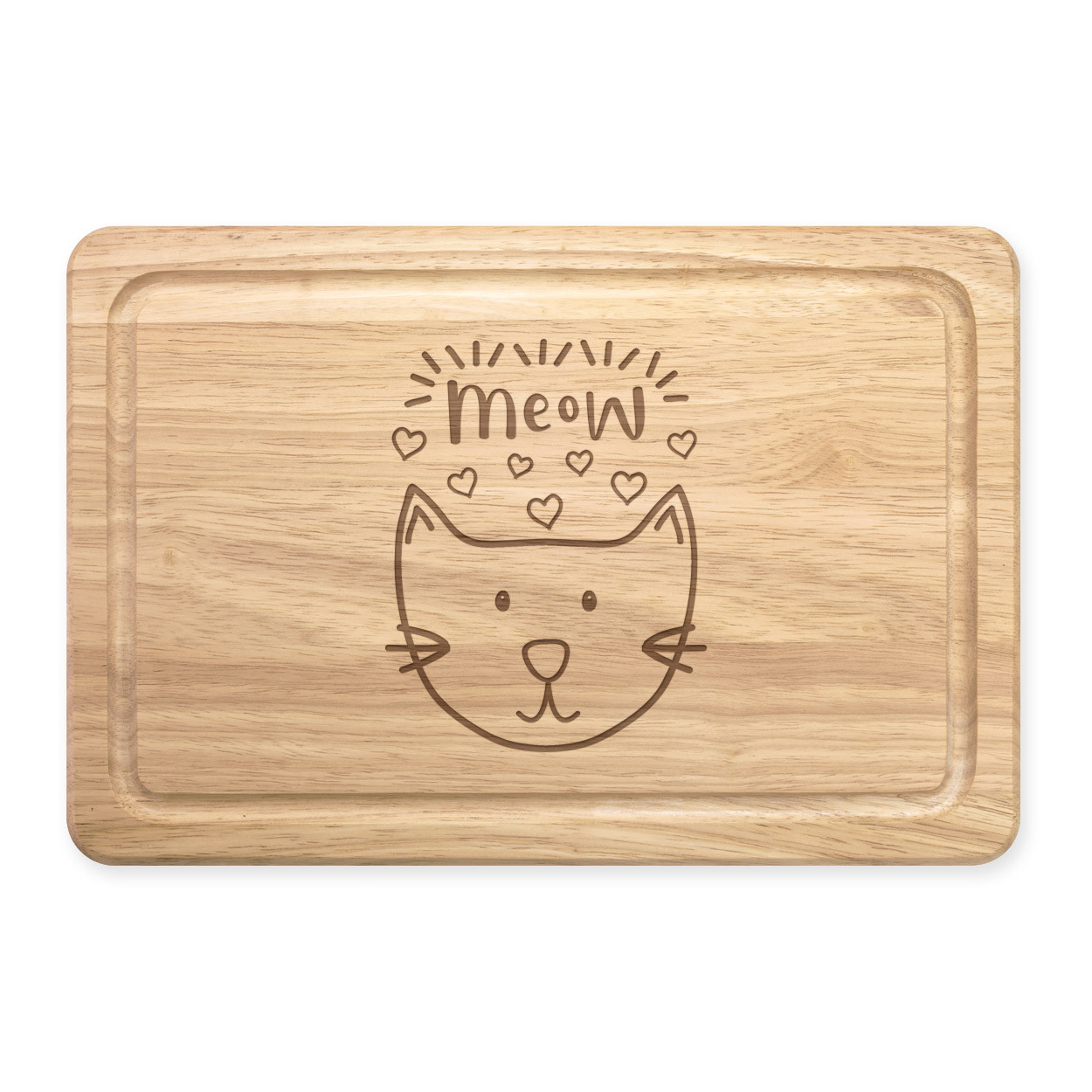 Meow Luna Cat Rectangular Wooden Chopping Board - Funny Crazy Cat Lady Kitten