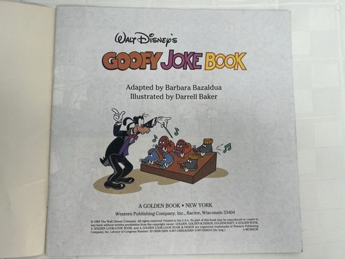 Goofy Joke Book : Walt Disney Paperback Barbara Bazaldua 1993 Cover Dmg (B2) - Picture 2 of 6