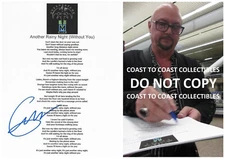 Geoff Tate Signed Queensryche Another Rainy Night Without you Lyrics Sheet Proof