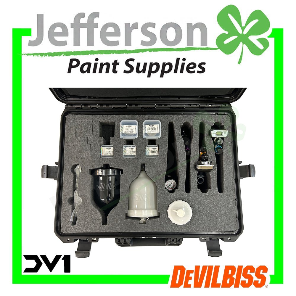 Devilbiss DV1 Ultimate 3 Spray Gun Case Kit Base / Clear / Touch Up