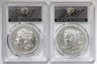 2024 2pc. Morgan & Peace Dollar Set PCGS MS70 FDOI David Hall Signature !!