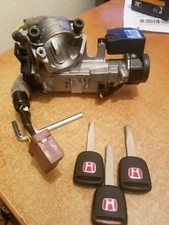  2005-2008 HONDA PILOT IGNITION SWITCH LOCK ASSEMBLY WITH  3 CHIP KEYS OEM NICE