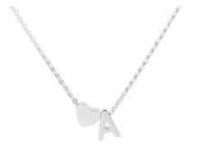 Halskette Damenkette Kette Damen Gold Silber Buchstaben Namenskette Herzkette