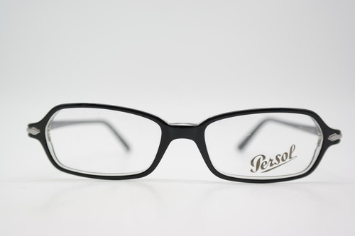 Vintage Brille Persol 2686-V Schwarz Transparent Silber Eckig Brillengestell - Bild 1 von 6