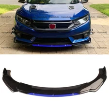 For Honda Civic SI Sedan Coupe Front Bumper Lip Spoiler Splitter Black Blue