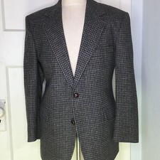 VTG Pendleton Mens 40 Houndstooth Grey Wool Blazer Made in USA