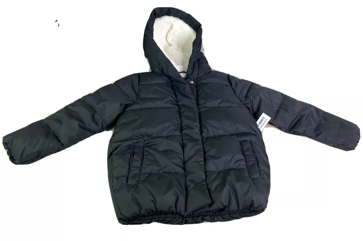 Old Navy Youth Small 6-7 Winter Black Puffer Jacket Coat -Water Resistant NWT