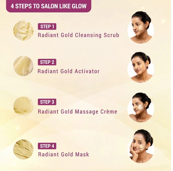 Kit facial Lotus Herbals Radiance Boost Ubtan Gold 4 en 1 kit facial 47 gm Foto 2 de 4