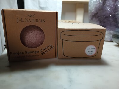 J&L Naturals SHINE Face Mask 2.5oz + Cherry Blossom Konjac Sponge