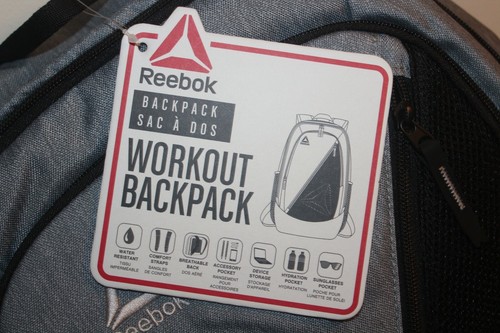 Mochila de entrenamiento Reebok nueva con etiquetas en gris jaspeado medio - Imagen 2 de 9