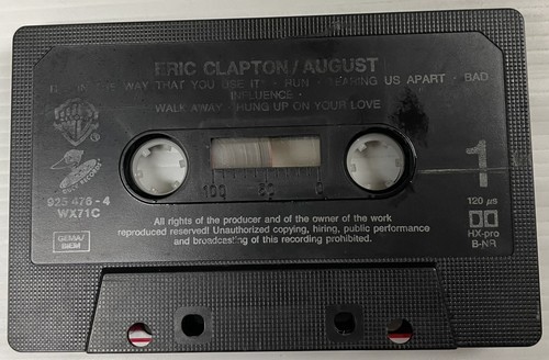 Eric Clapton August Music Cassette Tape 925 476-4 Warner Brothers 1986 Original - Picture 7 of 24