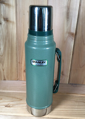Stanley Aladdin Thermos 1.1 Quart Green Stainless Steel Vintage