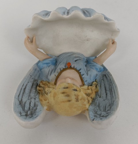 French Holy Water Font Angel Hand Painted Bisque Porcelain Collector Vintage - Picture 5 of 7
