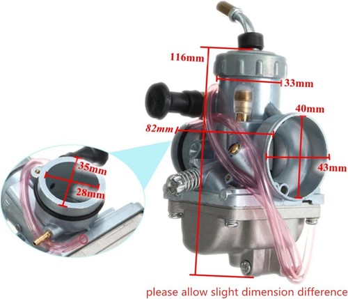 Métal Moto Motocross Racing Carburateur 28mm Compatible avec Mikuni VM24 - Picture 3 of 5