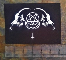 Goat Skull Patch - occult satanic baphomet pentagram leviathan cross inverted