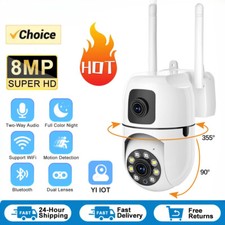 4K 8MP WIFI PTZ 2 Lens IP Camera Outdoor Auto Tracking Security Protection CCTV