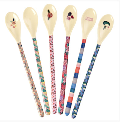 RICE Latte Macchiato Löffel aus Melamin ''A New York Minute''-Prints Latte Spoon