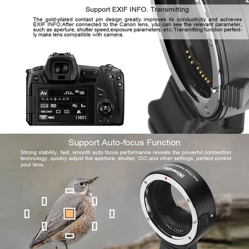 Commlite CM-EF-EOS R Lens Mount Adapter Electronic AF for Canon EF/EF-S to EOS R - Picture 6 of 6