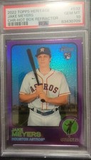 2022 Topps Heritage #532 Jake Meyers Rookie RC Astros Hot Box Refractor PSA 10