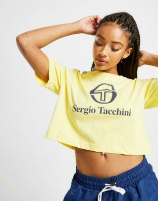 Sergio Tacchini Women's Stripe Crop T-Shirt  (Large)