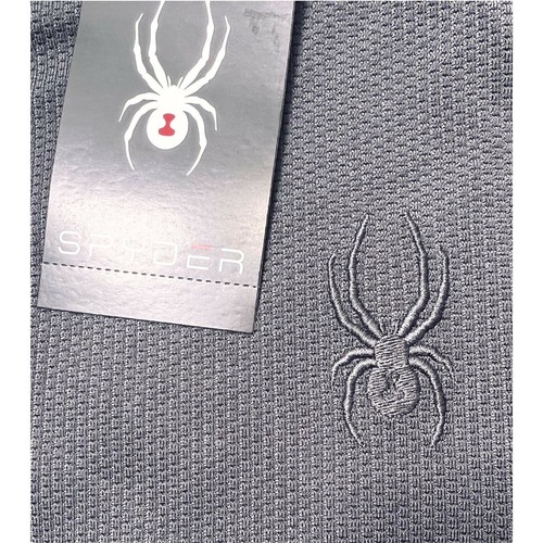 Spyder Logo Mens Gray Crew Neck Waffle Long Sleeve Thermal Active Top Sz L NWT - Picture 4 of 7