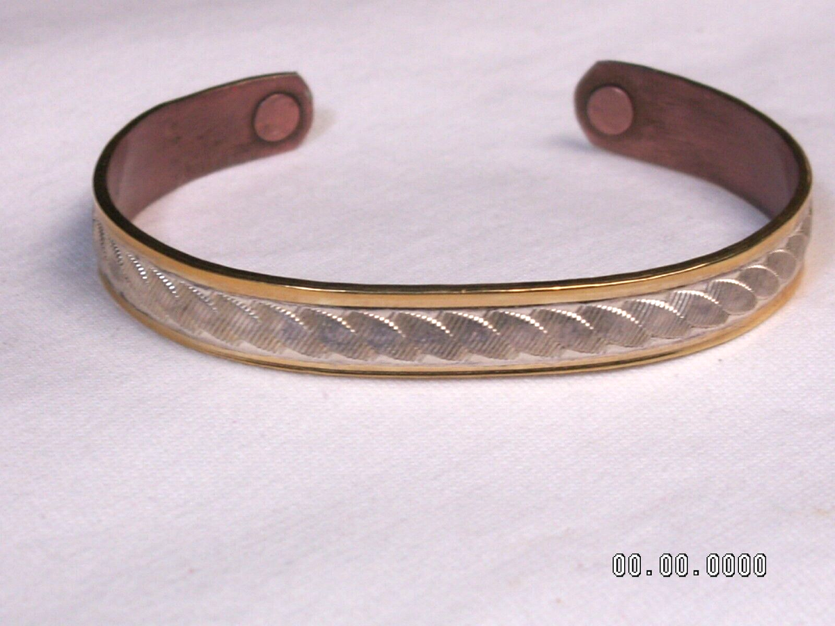 Silver, Gold Tone, Copper Magnetic Cuff Bracelet