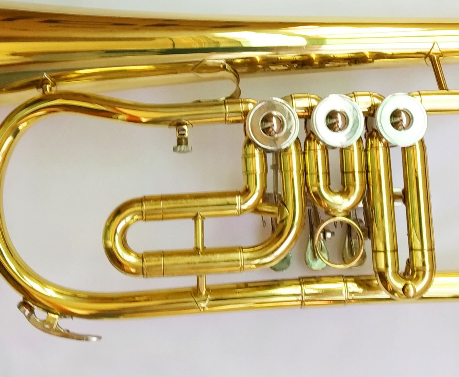 Funion Bb Flat Flugelhorn Set Bb Key Rotary Valves Water Key Gold